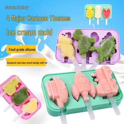 Набор силиконовых форм для эскимо и мороженого с мультяшным дизайном