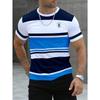 Men's Striped Design Pattern Short Sleeved T-shirt Short Sleeved T-shirt Quick Drying Breathable Comfortable Casual Street