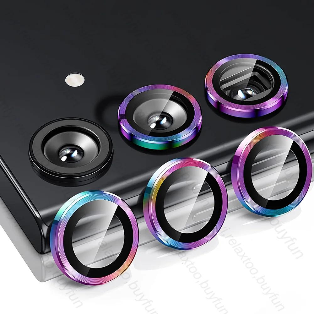 9D изогнутое защитное стекло для камеры Samung Galaxy S24 Ultra S23 FE S22 Plus A15 A25 A35 A55 A14 A24 A34 A54 Z раза 5 Z флип 6 кольцо Matel крышка объектива