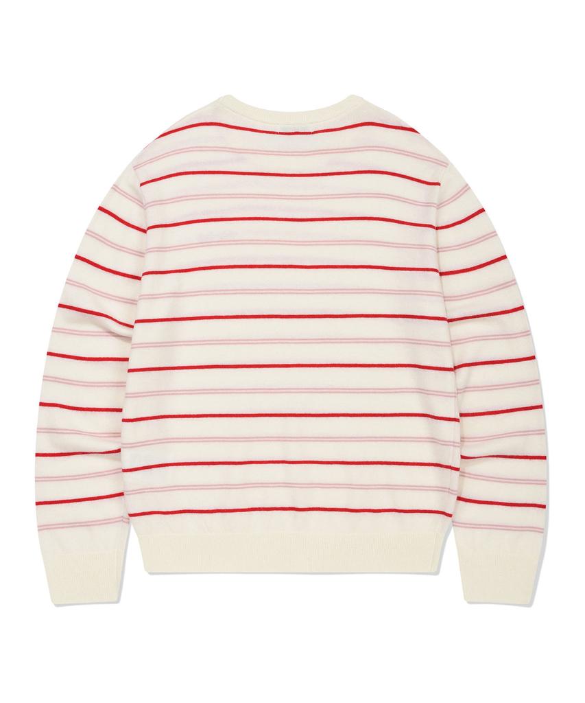 WACKY WILLY Women'S Striped Pullover Cream