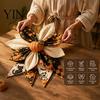 Autumn Seasonal Craft Gift Patchwork Bow Sewing Kit, Large Fabric DIY Sunflower Indoor Wall Hanging Decoration Pumpkin Quilted Kit for Adults,