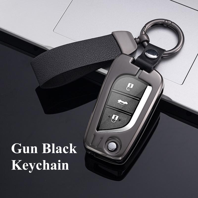 Водонепроницаемый металлический чехол для ключей из сплава, полное покрытие для Toyota Highlander RAV4 Izoa CHR Levin Camry Corolla Reiz, защитный чехол с 3 кнопками