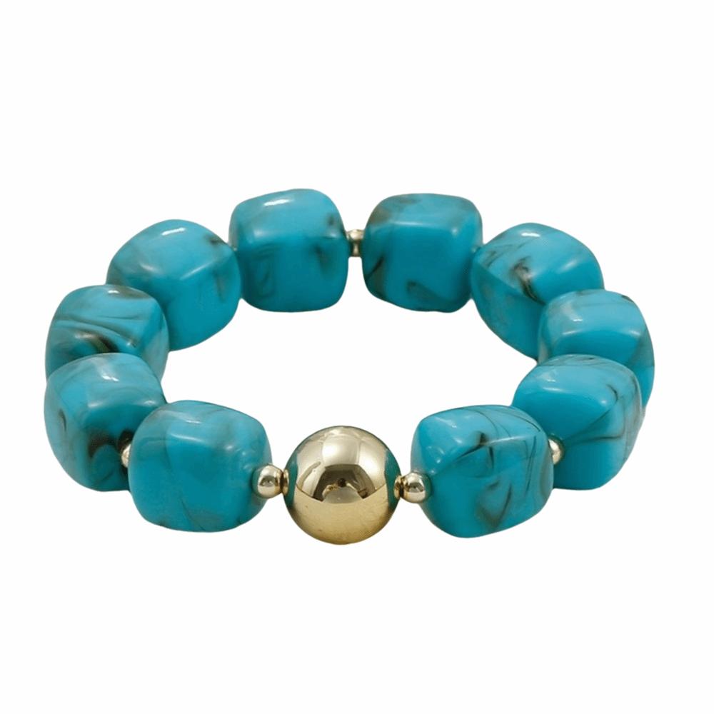 Acrylic Square Beads Bracelet Colorful Stack Hand Chain Elastic Geometric Bracelet Party Jewelry