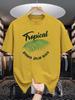 Unisex Cotton Tee Tropical Palm Leaf Beach Art Print Loose Breathable Summer Crew Neck Casual Street T Shirt Unisex Daily Basic Outfit