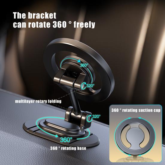 Магнитный держатель телефона для Magsafe, вращающийся на 360 градусов, цельнометаллический автомобильный держатель с