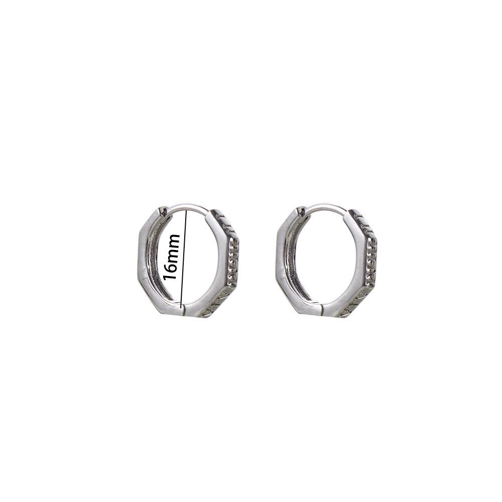 Fashion Personality Creative Silver Fashion Jewelry Man Earrings Korean Style Ear Hoops Letter