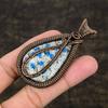 Натуральный азурит K2, подарочная подвеска ручной работы из медной проволоки, 2,84 дюйма, h4c13