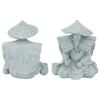 2pcs Green Fisherman Statue Vintage Desk Ornament Statue Statues Garden Statue  Aquarium Decoration