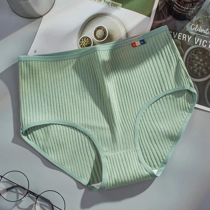 Cotton Panties For Women's Underwear Plus Size Solid Color Briefs High Waist Seamless Underpants Female Lingerie