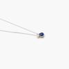 J.Lauren N0612 Modern Style Lapis Lazuli Raw Stone Drop-Shaped Point Birthstone Silver 925 Necklace