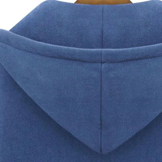 Women Sweatshirt Coat Hooded Adjustable Drawstring Long Sleeve Coat with Pockets Solid Color Mid-length Outerwear