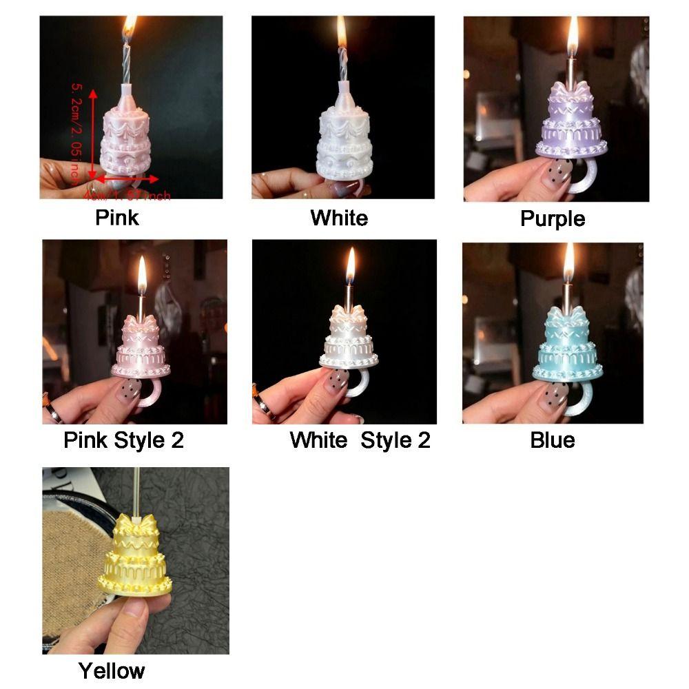 Silk Finish Birthday Cake Ring European Style Mini Cake Candle Ring Party Decor