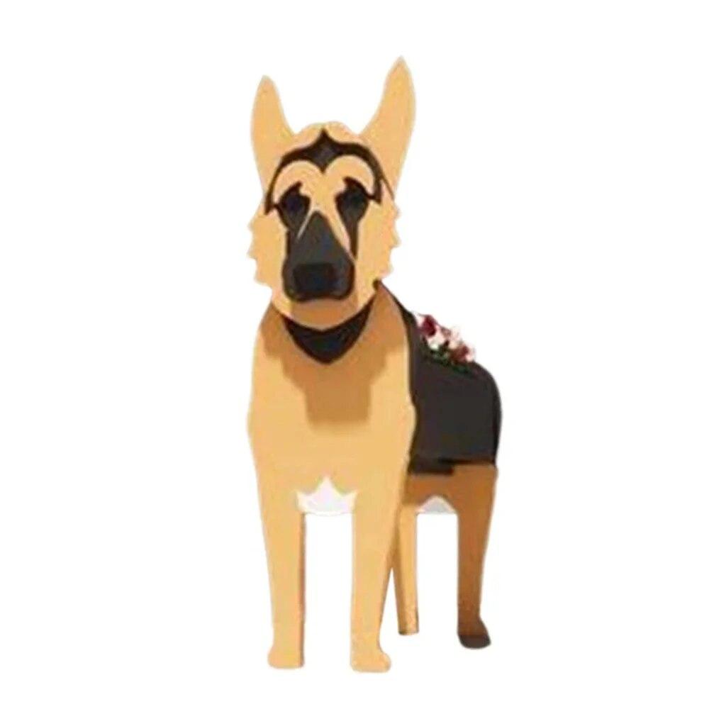 Садовый цветочный горшок, симпатичный кашпо в форме собаки, ваза для собак, самоедская собака, лабрадор, овчарка, горшки из ПВХ, домашний декор для сада, цветочные горшки