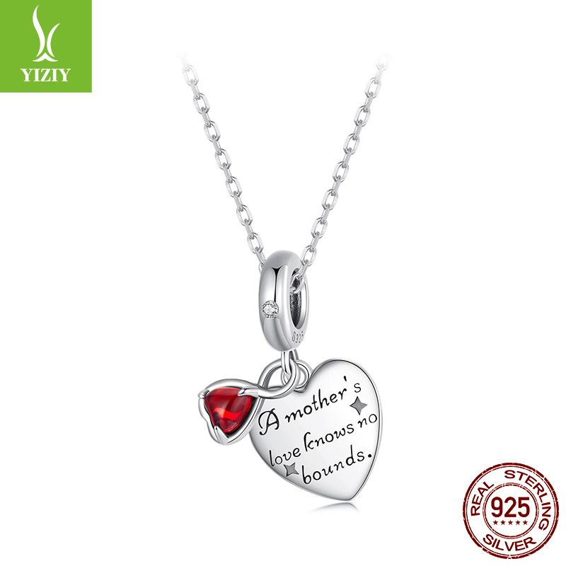 Mother'S Day Double Love Brand Pendant Retro Beaded Diy Bracelet Accessories S925 Sterling Silver Jewelry
