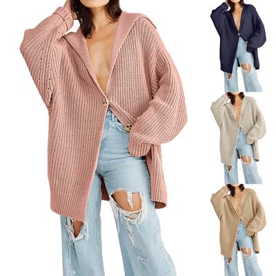 Женский вязаный свитер с длинными рукавами и открытой передней частью, кардиган на пуговицах, свободная верхняя одежда