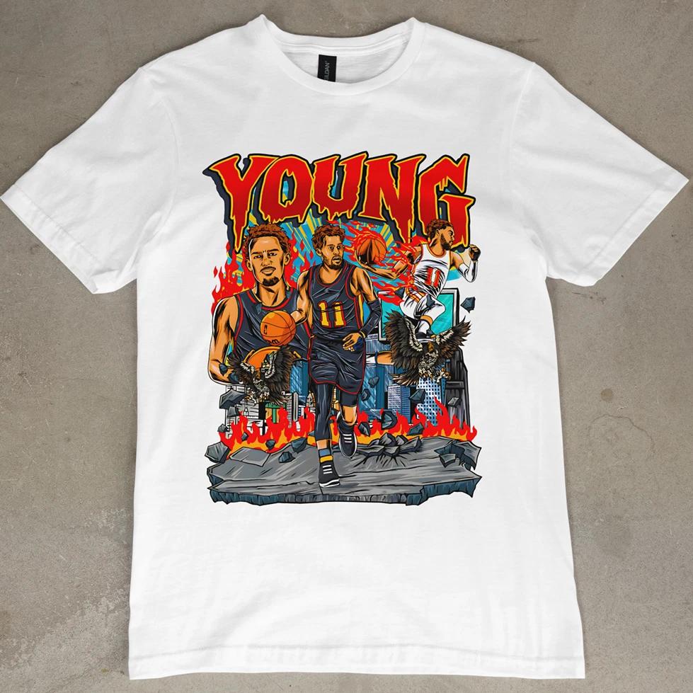 Trae Young Atlanta Hawks Graphic T-Shirt Retro Vintage NBA XS-4XL Tee NEW gift