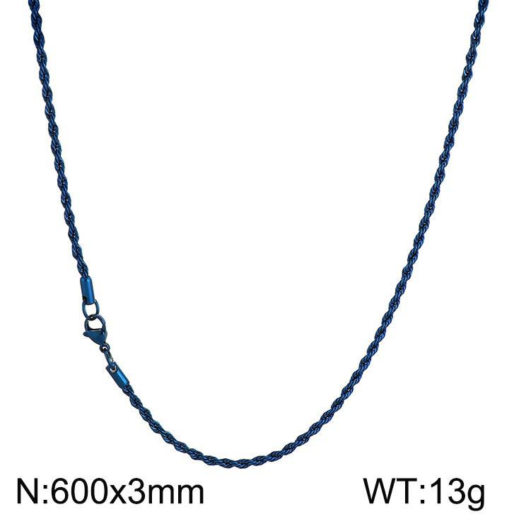 Durable Stainless Steel Rope Chain Necklace - Multi-Size, Titanium Steel for Men and Women