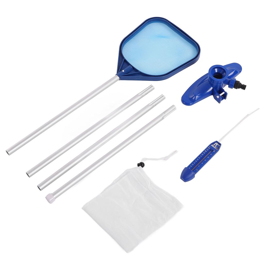 Набор для чистки бассейна, всасывающая головка, грабли для листьев, сетка, термометр, набор инструментов для чистки фонтана