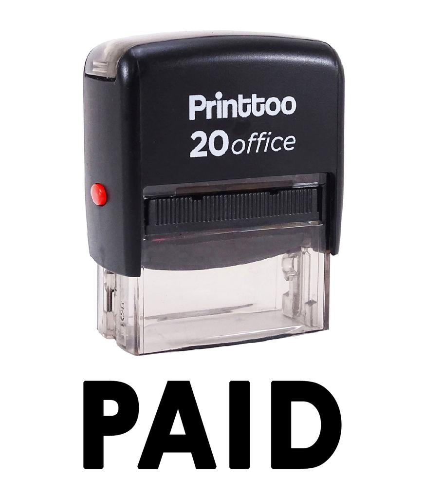 Printtoo Custom Stamp PAID Self Inking Rubber Stamp Office Stationary-Black