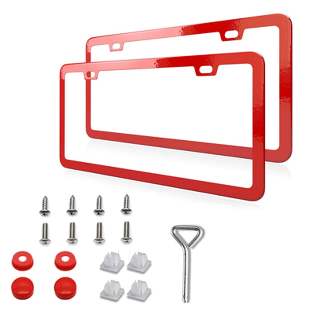 Рамки для номерных знаков, 2 шт., держатель без препятствий, нержавеющая сталь, передний монтажный комплект, автомобильный аксессуар