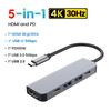3-в-1 USB-C концентратор Type-C на HDMI Адаптер USB-C 3.1 Разветвитель 4K30Hz PD100W SD TF Док-станция для MacBook iPad Pro Air USB 3.0