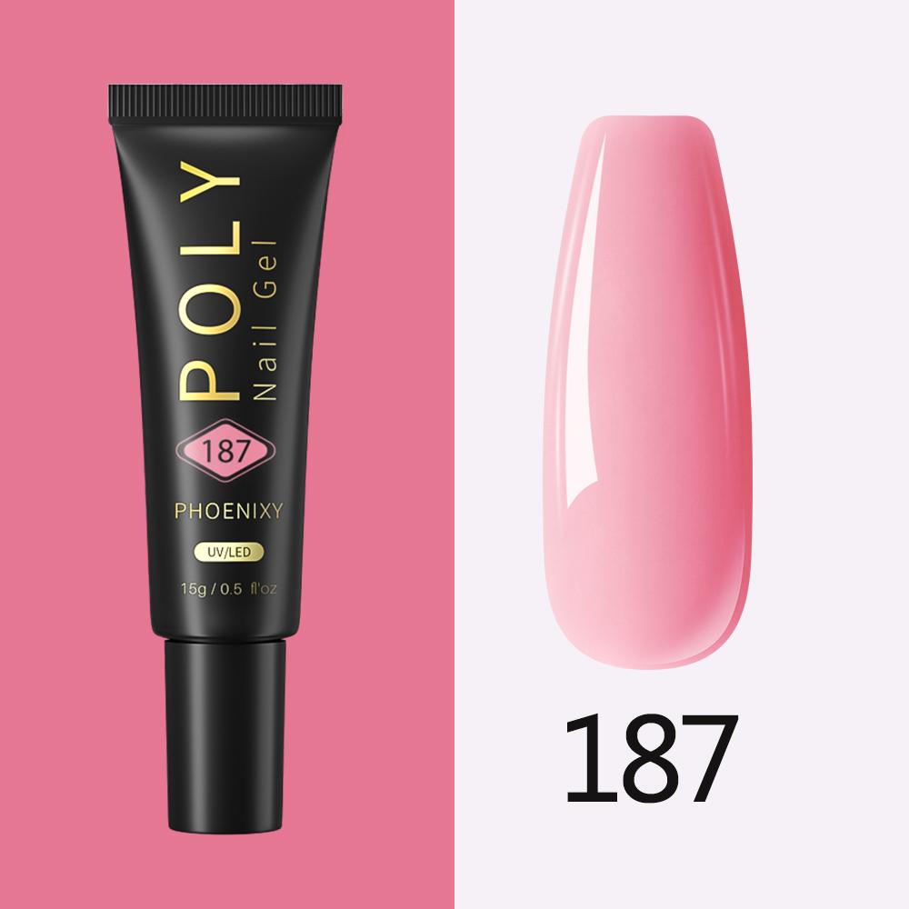 PHOENIXY 37 цветов поли УФ-гель для наращивания ногтей с блестящим лаком для ногтей для шедевров нейл-арта с использованием полигеля