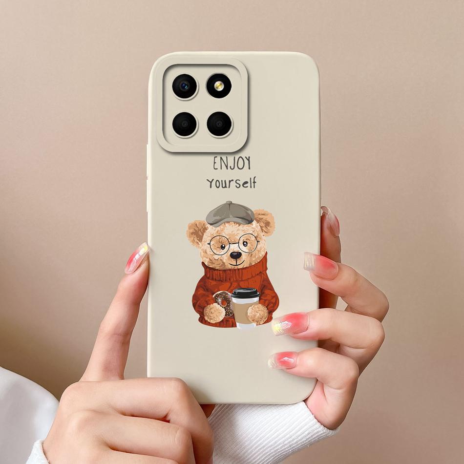 For Huawei Honor X6 X6S X6A Case Cartoon Liquid Silicone Full Coverage Anti Drop Phone Shell For HonorX6 X 6 X6 S A Bumper Funda