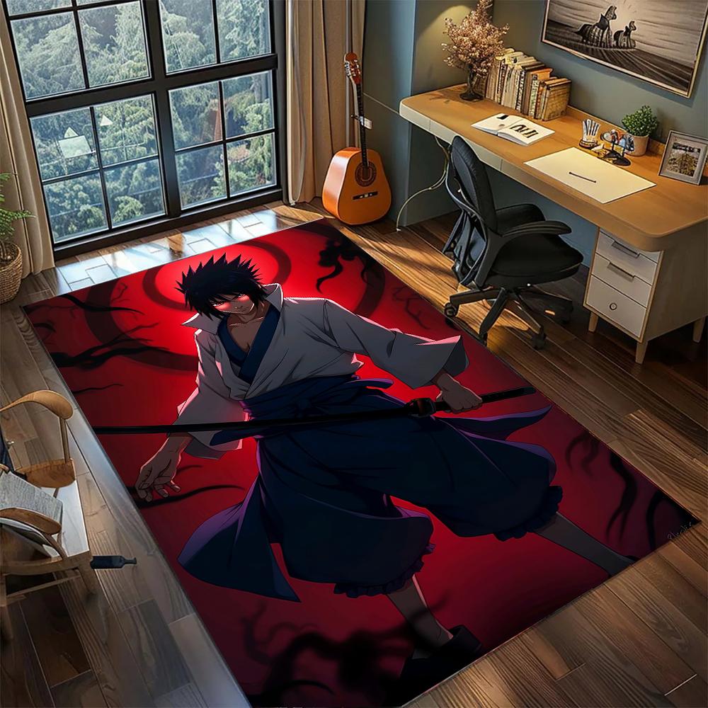 Sasuke Uchiha Lone Wanderer Shippuden Style Rug Carpet Large Area Rug Non Slip Washable Floor Mat Gamer Room Bedroom Home Decor