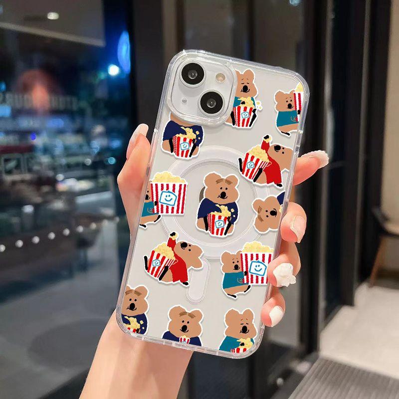 Lovely Bear Quokkas Wireless Charging Case for iPhone 17 Air 16 E 15 14 13 12 Mini 11 Pro Max Transparent Silicone Edge Cover