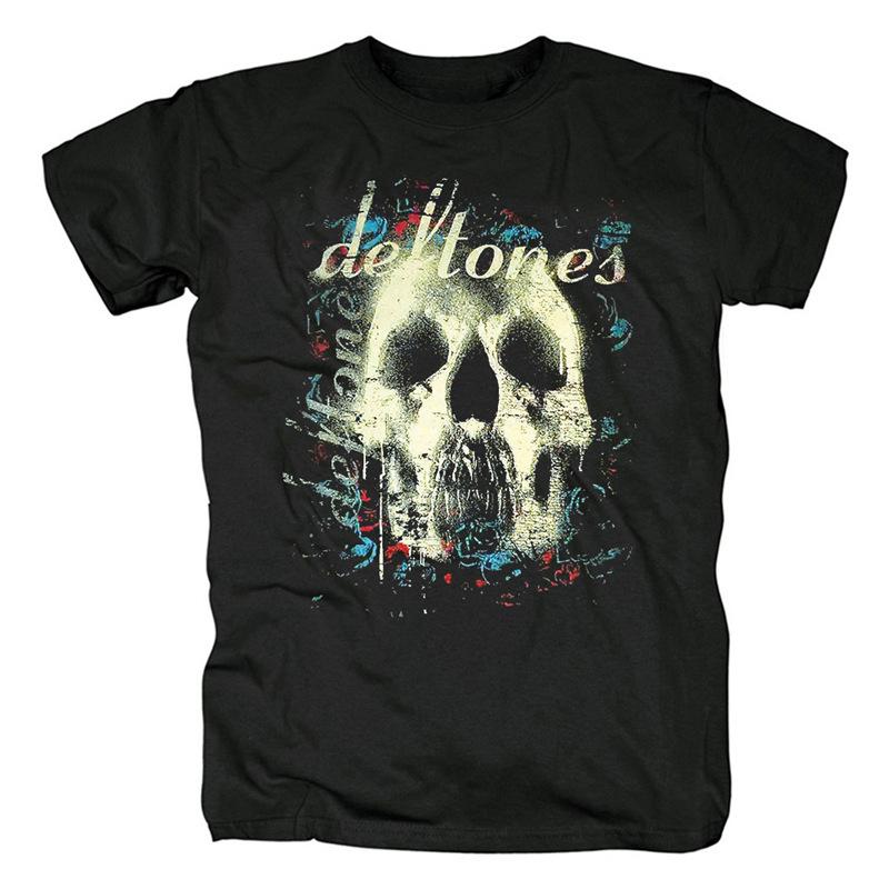 Хлопковая футболка с логотипом группы Deftones для мужчин и женщин