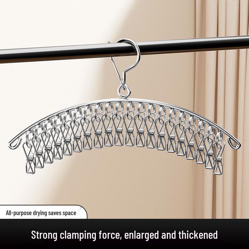 Ветрозащитная сушилка для носков и одежды из нержавеющей стали с прищепками