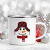 Кружки эмалированные с принтом снеговика для кофе, пива, сока, с ручкой, для какао, чашка «Счастливого Рождества», украшение стола для вечеринки, подарок на Новый год