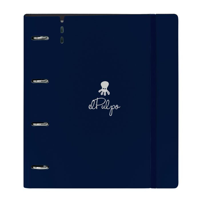 Carpeblock avec recharge - Safta - 4 anneaux de 35 mm - 100 feuilles A4 - 27x4x32 cm - Bleu marine - Quadrillage 5x5 mm