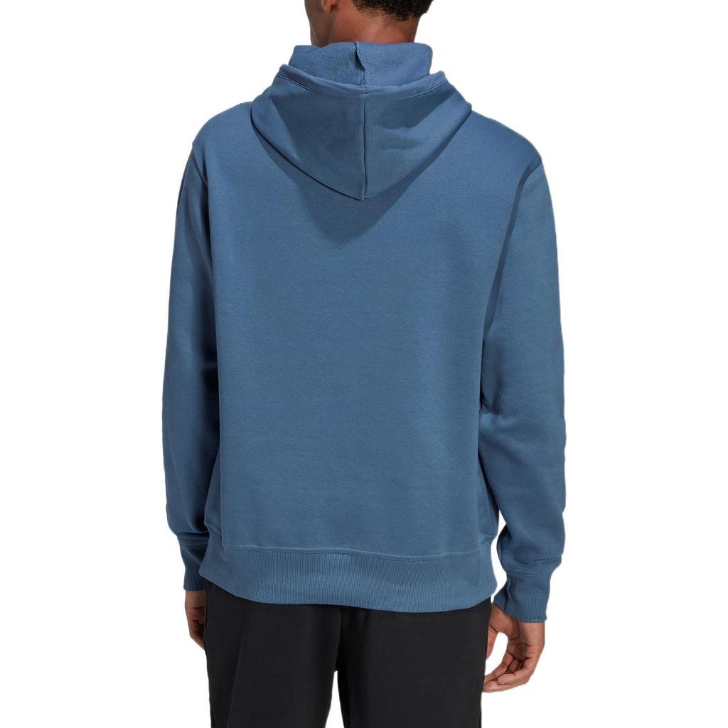 Adidas Solid Print Hoodie With Drawstring And Long Sleeves Unisex Hoodie Blue HL9382