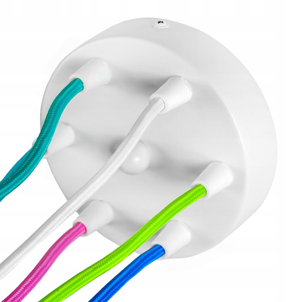 Colorful spider chandelier with 6 arms for a child's bedroom, loft ceiling lamp