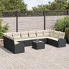 Garden Sofa Set with Cushions 11 pcs Brown and Cream Poly Rattan