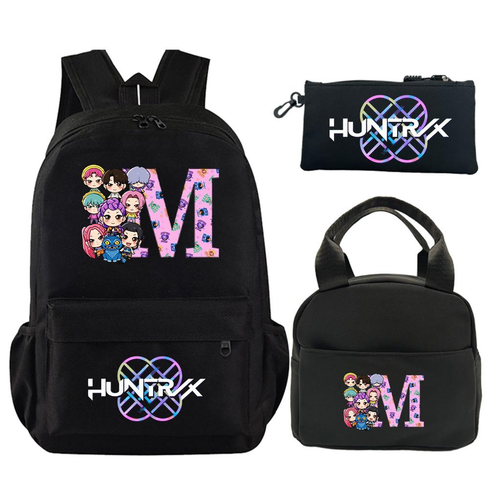 3Pcs/set 26 English Letter Printed Backpack with Shoulder Bag Pencil Case for Teenager Student Boy Girl Schoolbag Large Capacity Bookbag Kid Gift