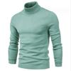 Осень и зима, новый повседневный мужской однотонный пуловер, свитер с высоким воротником, мужской повседневный трикотаж