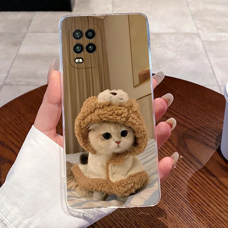 Casing For Xiaomi Mi 10 Lite 5G Youth Zoom Case Aesthetic Fashion Cute Cat Astronaut Silicone Back Cover Transparent Phone Case