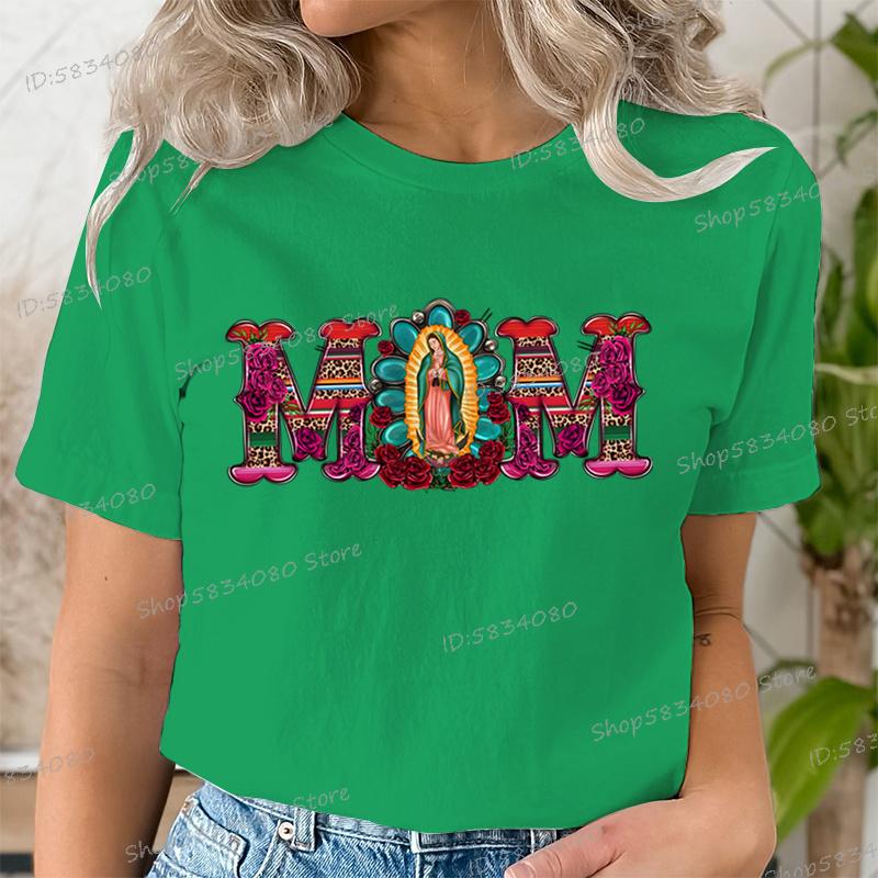 Mexican Mom Shirt Mothers Day Gift Short Sleeve Tshirt Mom Flower Leopard Print Tshirts Gift for Mama Vintage Retro Clothes