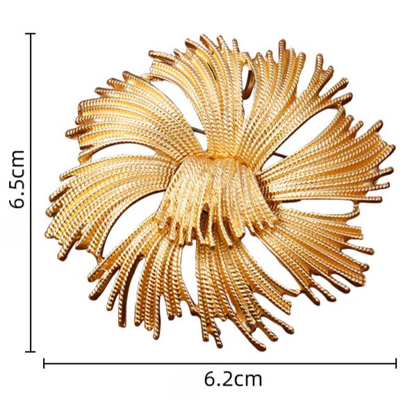 Брошь «Средневековый золотой фейерверк», высококачественная женская металлическая брошь, ниша дизайнерского смысла, изысканные ретро-аксессуары высокого класса