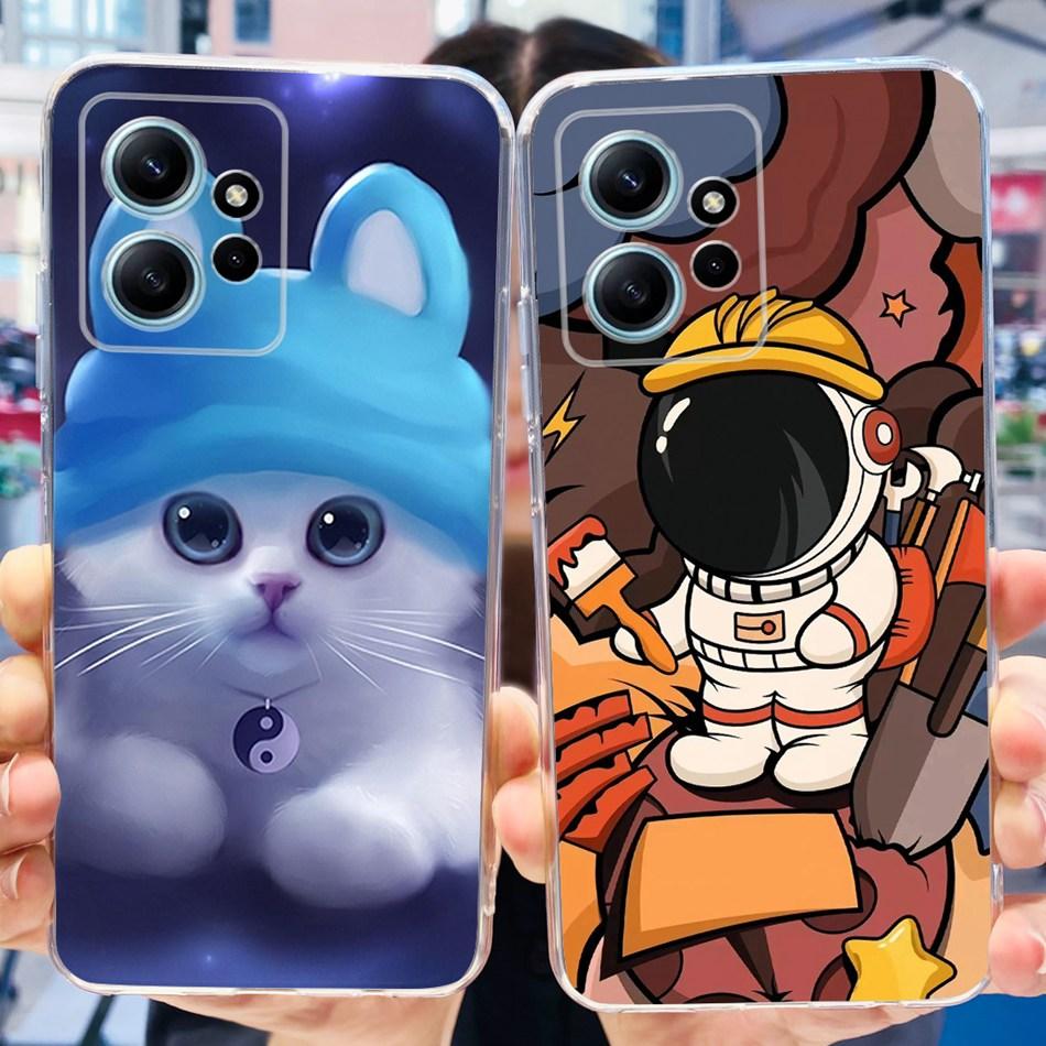 For Xiaomi Redmi Note 12 Case Redmi Note12 4G Global Cute Painted Soft Silicone TPU Phone Back Cover Bumper