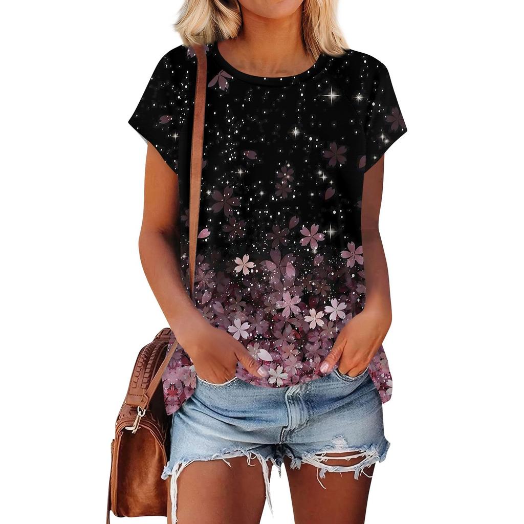 Женские футболки с коротким рукавом, милые туники с круглым вырезом, топы, базовые футболки, блузки, свободный пуловер