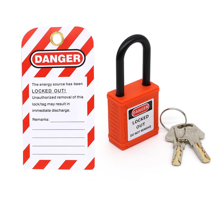 Industrial Safety Padlock LOTO Lockout Nylon Engineering Lock Personal Power Lockout 38mm Nylon Shackle Manufacturer