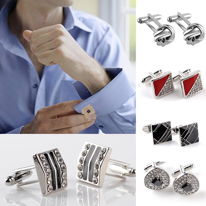 1 Pair Cuff Button Men's Fashion Jewelry Party Decor Alloy Business Shirt Cufflinks Wedding