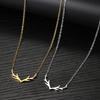 Stainless Steel Necklaces Exquisite Antlers Pendant Chain Choker Charm Fashion Necklace For Women Jewelry Christmas Party Gift