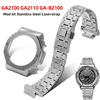 Для Casio Farmhouse Oak GA-2100 GA-2110 GA-B2100 Модифицированный ремешок для часов из нержавеющей стали Металлический корпус Безель GM2100 Ремешок Браслет 16 мм