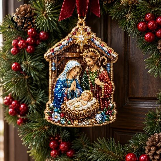 Seasonal Handmade Ornaments Christmas Faux Pearl Art DIY Kit, Make 10Pcs Hanging Ornaments, Festive Diamond Kit Rhinestone Craft for Adults,