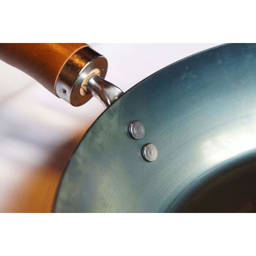 28cm Iron Frying Pan with Wooden Handle, Made In Japan, Induction Compatible, Lightweight, No Seasoning Required, Perfect for Outdoor Activities and C