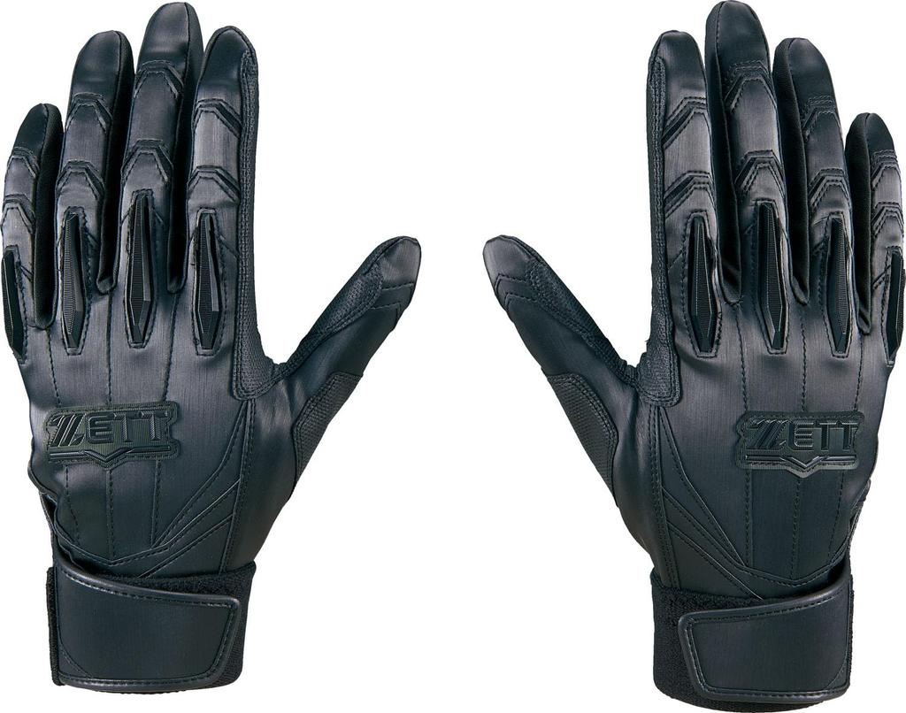 ZETT Baseball Batting Gloves Pro Status Batting Black Size BG13012HS Glove, Ambidextrous, (1900), Small,